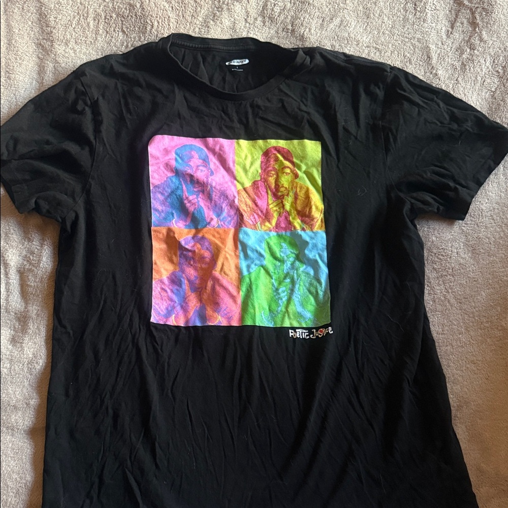 Vintage Black Graphic Tupac Poetic Justice T-Shirt